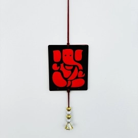 Enchanting Acrylic Ganesha Car Hanging with Pearls