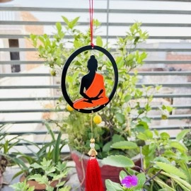 Delightful Acrylic Buddha Car Hanging with Pearls