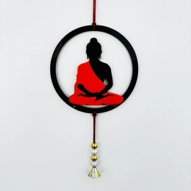 Delightful Acrylic Buddha Car Hanging with Pearls