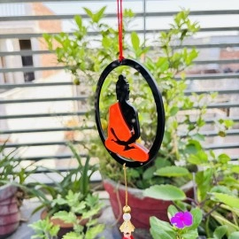 Delightful Acrylic Buddha Car Hanging with Pearls