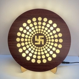 Charming Acrylic Brown Dot Swastik