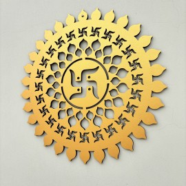 Winning Acrylic Golden Dot Swastik