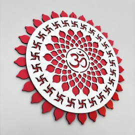 Spiritual Red and White OM Wall Hanging