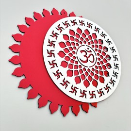 Spiritual Red and White OM Wall Hanging